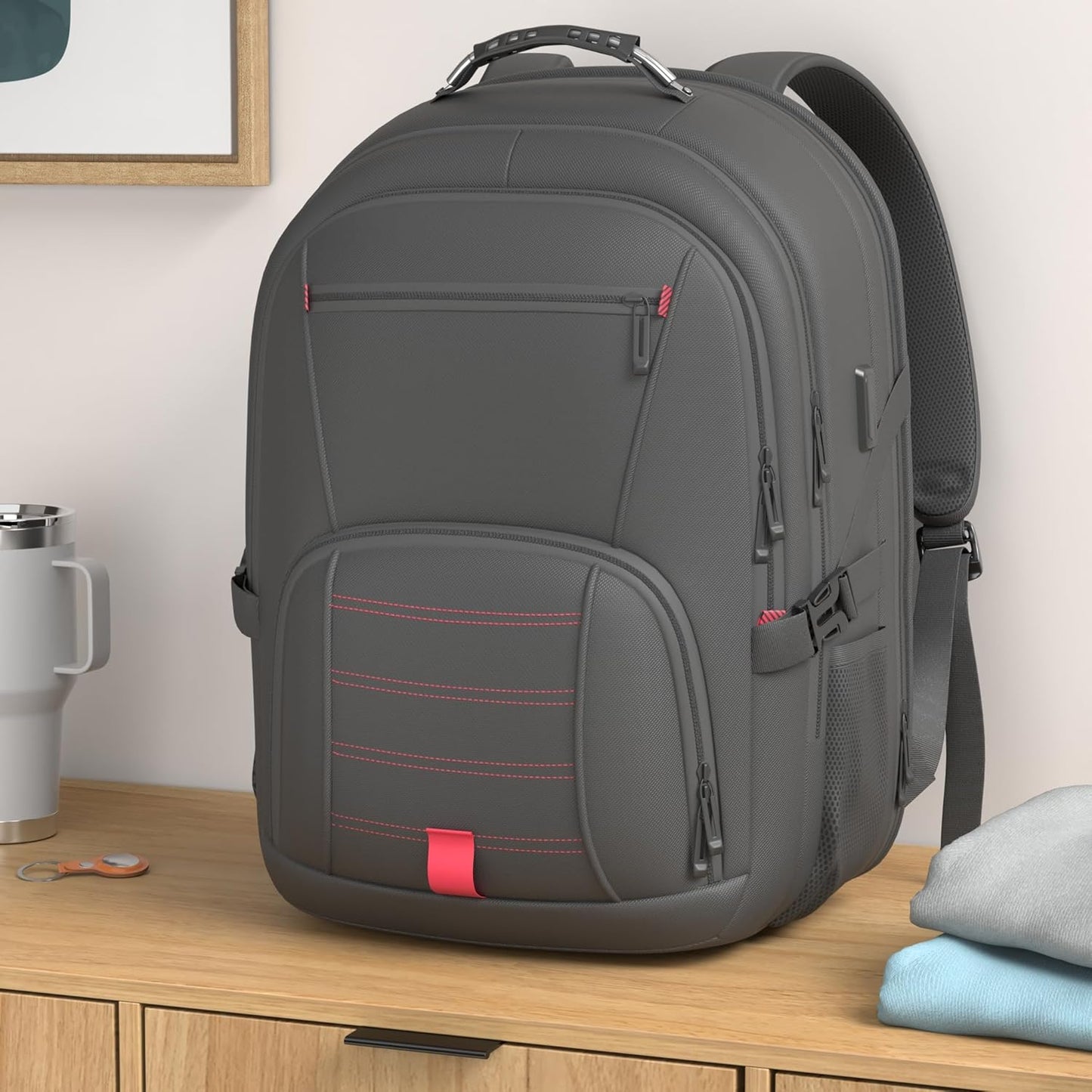 50L Travel Backpack, Extra Large Backpack, Laptop Backpack for Men, big Backpack, Water Resistant TSA Approved Business Work College School Computer Bag with USB Port, Fits 17 Inch Laptops