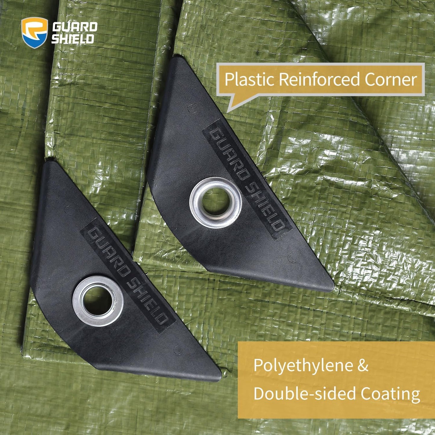 GUARD SHIELD Tarp Green 16x20 Feet Multi Purpose Waterproof Poly Tarp Cover 5mil