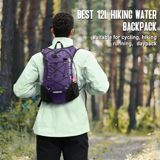 Lightweight Hydration Backpack, Running Backpack with 2L Water Bladder, Hydro Water Daypack for Cycling Hiking Rave for Men Women