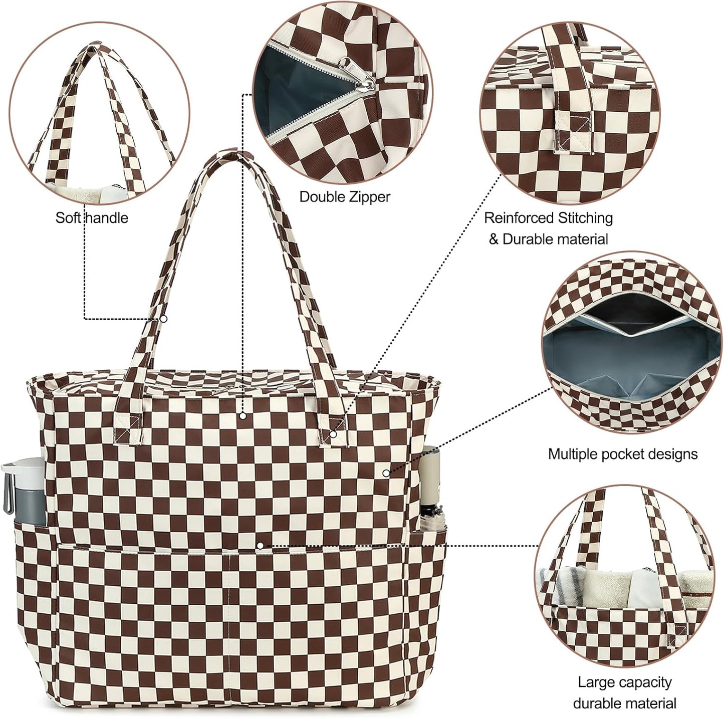 Waterproof Beach Tote Pool Bags for Women Ladies Extra Large Gym Tote Carry On Bag With Wet Compartment for Weekender Travel