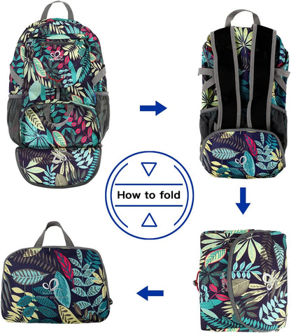 WATERFLY Small Lightweight Packable Backpack: 20l Ultra Light Foldable Travel Hiking Camping Daypack Day Pack for Man Woman