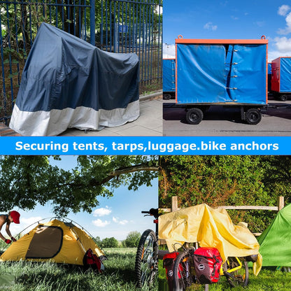 Bungee Cords with Dual Hooks, 12inch 6Pack Mini Bungee Straps 1/3 Inch Strong Elastic Rope Securing Tie Down for Camping,Tarps, Luggage,Bike Rack, Tent