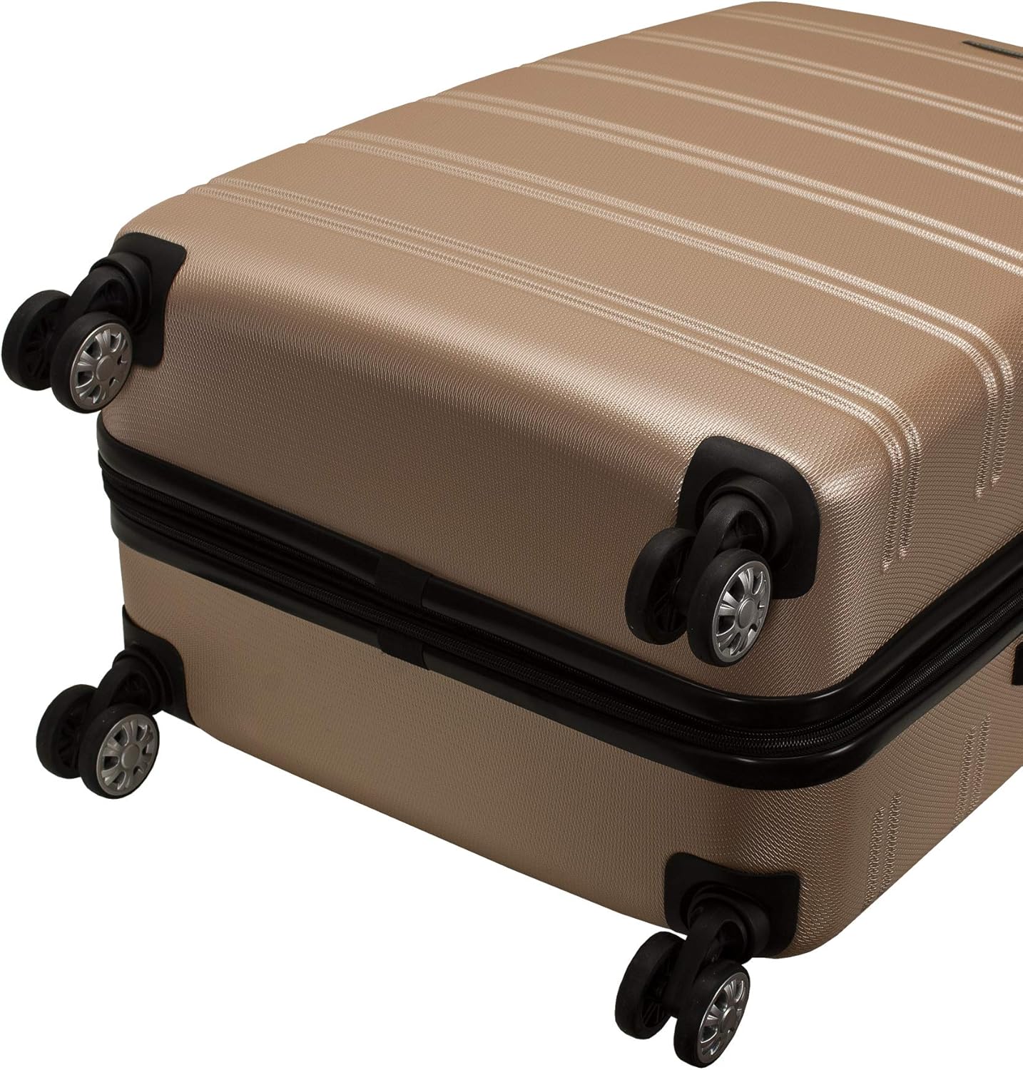 Rockland Melbourne Hardside Expandable Spinner Wheel Luggage, Champagne, 2 Piece (20/28)