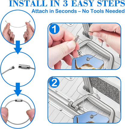 Cute Cow Sticking Out Tongue Luggage Tags for Suitcases Leather Travel Tags for Luggage ID Label with Privacy Cover and Stainless Steel Loop for Men Women Suitcase Backpack, Set of 2