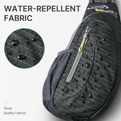 G4Free Sling Bag for Men Women, Small Crossbody Backpack Lightweight Chest Shoulder Bags for Travel, Outdoor and Sports (Black)