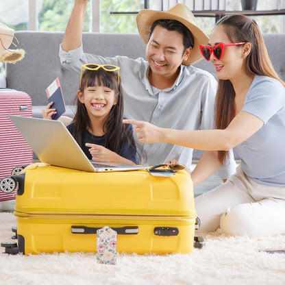 Vintage Beautiful Floral 2 Pack Luggage Tag for Suitcase, Cute Unique Leather Bag Tags Identifiers Privacy Cover ID Label with Durable Steel Loop for Women Men Kids Girls Travel