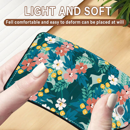 2 Pcs Floral Luggage Tag for Suitcases, Green Luggage Tags PU Leather Luggage Tag Name ID Labels with Privacy Cover Suitcases Women Fun Laggage Tags