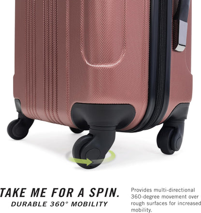 Kenneth Cole REACTION Out of Bounds Lightweight Hardshell 4-Wheel Spinner Luggage, Rose Gold, 3-Piece Set (20", 24", & 28")