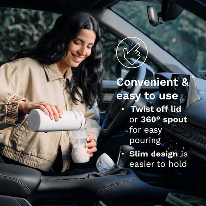 Baby Brezza SuperFast Portable Baby Bottle Warmer – 67% Faster - Travel Breastmilk Warmer and Formula Warmer - Safe, Even Heating - Up to 9oz - No Adapters, Grey