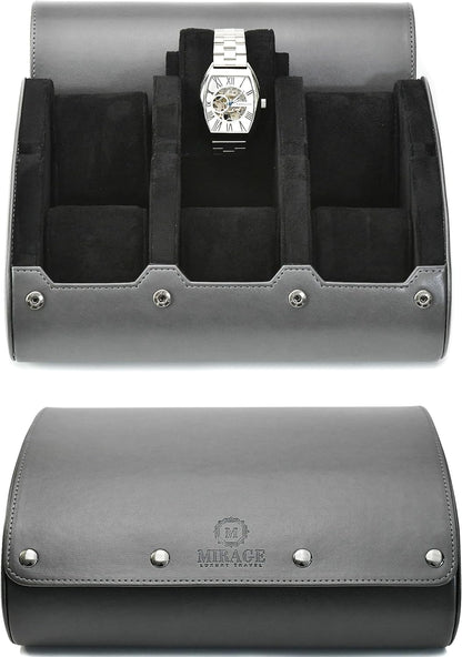 Watch cases for men 6 slot travel case organizer - Slate Grey