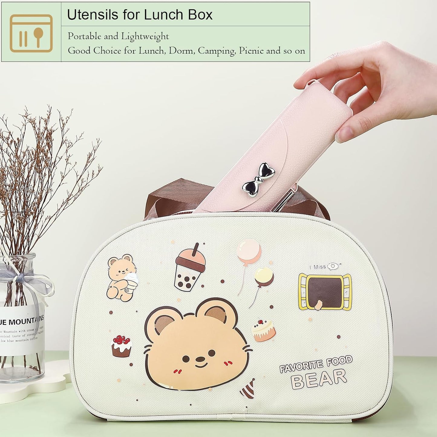 DEVICO Travel Silverware Set with Case, Portable Lunch Utensils Set for Work, Reusable Travel Cutlery Set, 18/8 Stainless Steel Flatware for Caming School Picnic, Dishwasher Safe (Pink)