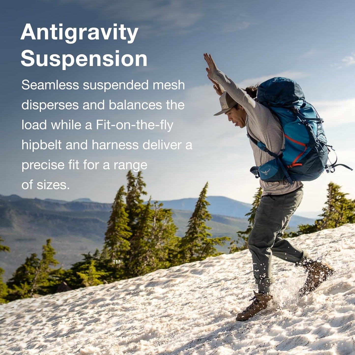 Osprey Atmos AG LT 50L Men's Backpacking Backpack, Night Shift/Scoria Blue, S/M