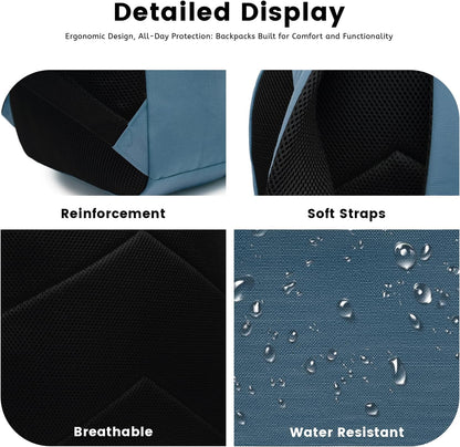 Lanola Basic Multi-Pocket Multipurpose Backpack Classical Water Resistant Bookbag For School Business Travel or Casual Daypack Backpacks For Men Or Women - Turquoise