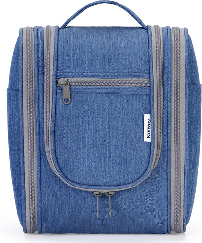 Narwey Small Hanging Travel Toiletry Bag Cosmetic Make up Organizer for Women and Men (Medium, Navy Blue)
