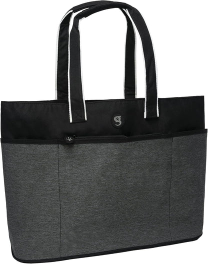 geckobrands Oversized Beach Tote – Large and Stylish Beach Bag with 4 Exterior Pockets and Zippered Internal Compartment