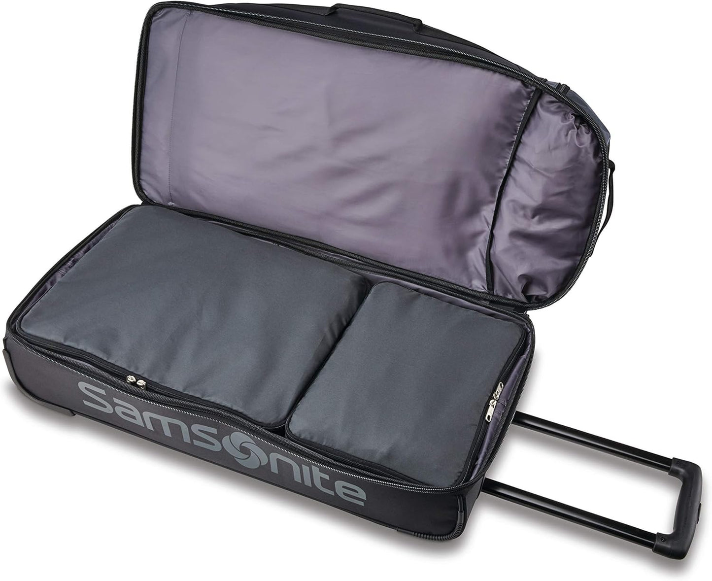 Samsonite Andante 2 Wheeled Duffel Bag – 28-Inch Durable Rolling Luggage with Inline Skate Wheels, Push-Button Handle & Spacious Compartments – Travel-Friendly and Lightweight - Riverrock/Black