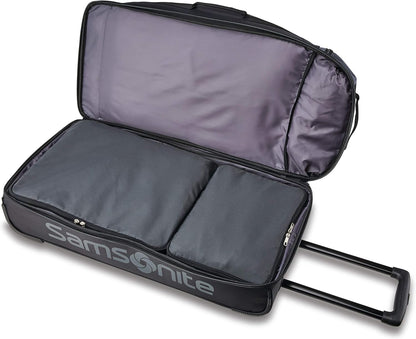 Samsonite Andante 2 Wheeled Duffel Bag – 28-Inch Durable Rolling Luggage with Inline Skate Wheels, Push-Button Handle & Spacious Compartments – Travel-Friendly and Lightweight - Riverrock/Black