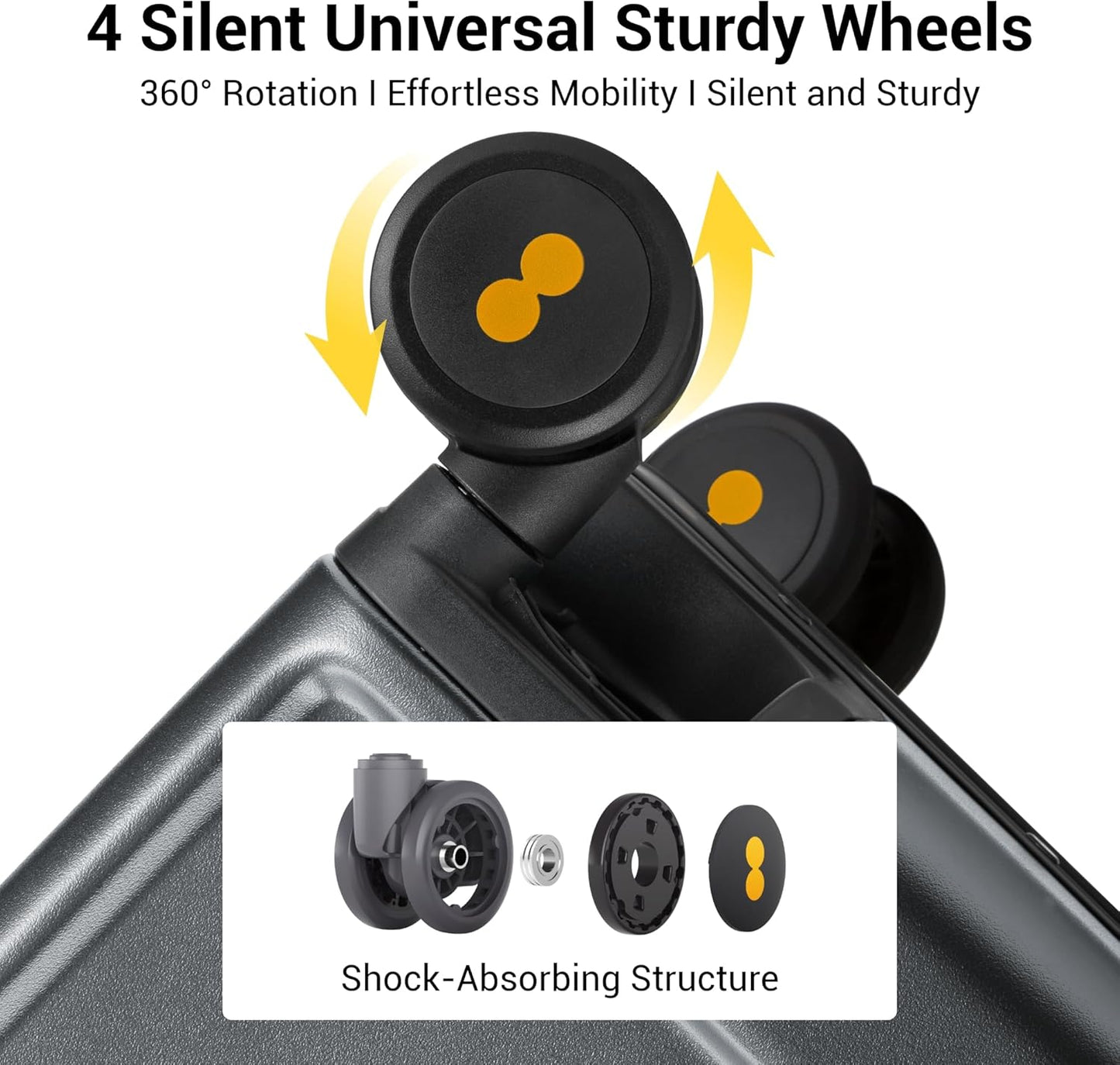 LEVEL8 Zipperless Carry On Luggage Airline Approved with Aluminum Frame, Hard Shell Suitcase with Spinner Wheels, Metal Checked Luggage with Double Tsa Locks, 20 Inch, Grey