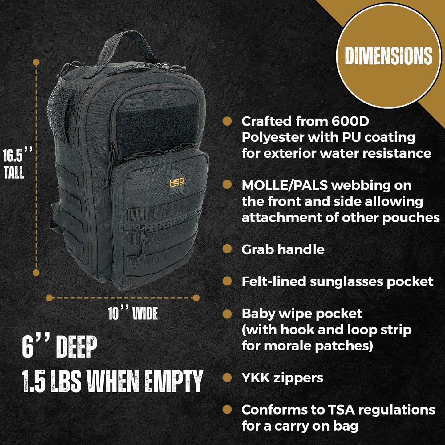 HighSpeedDaddy - Baby Diaper Backpack, Military-Grade, Waterproof, Compact Baby Travel Bag with Diaper Changing Mat