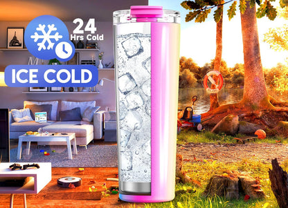 Meoky 30 oz Travel Coffee Mug with Leak-proof Lid, Stainless Steel Insulated Coffee Tumbler, Keeps Hot for 8 Hours or Cold for 24 Hours, Fits in Car Cup Holder (Carnival)