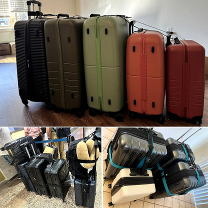 Luggage Straps for Suitcases TSA Approved, Travel Accessories to Connect Two Suitcase, Add Bag Luggage Straps for Carry On Your 3 Luggages Adjustable Buckle Belt, 2Pack Black