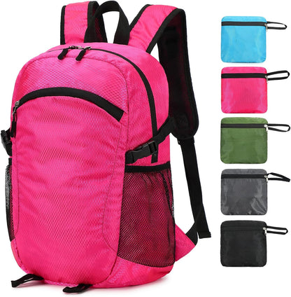 Small Hiking Daypack,15L Waterproof Hiking Backpack Packable Lightweight Travel Day Pack for Women Men (Pink, Small)