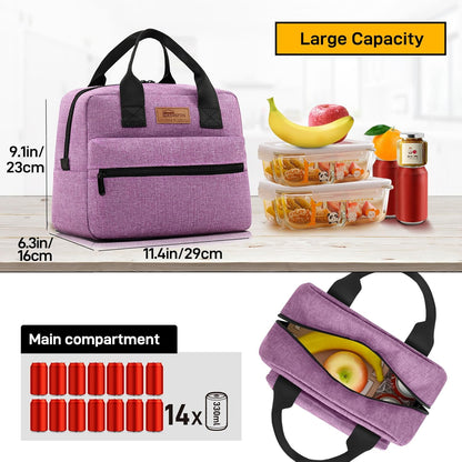 HOMESPON Insulated Lunch Bag for Women Men Lunch Box Cooler Lunch Tote for Work Picnic (Purple)