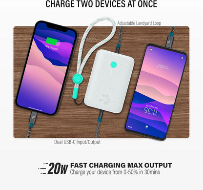 Nimble Champ Portable Charger, 10,000mAh Power Bank Fast Charging, 20W Dual USB-C Battery Pack with Cable, Travel Essential Power Bank for iPhone Laptops Galaxy Tablet Pixel iPad Macbook Kindle Airpod