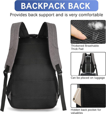 LARIPOP Extra Large Backpack,17.3 Inch Business Laptop backpack for Men Women with USB Charging Port,Water-Resistant Laptopack Weekender Daypack for Work College Computer