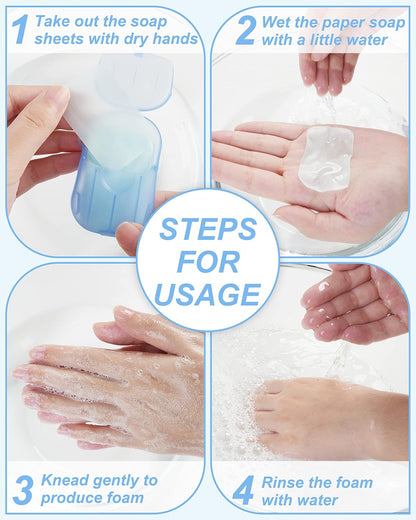 DF DUALFERV Paper Hand Soap Sheets for Traveling, 20 Pack (400 Sheets) Mini Portable Hand Soap Sheets, Scented Disposable Soap Sheet, Colorful Camping Soap Sheets, Travel Soap Sheets for Hand Washing