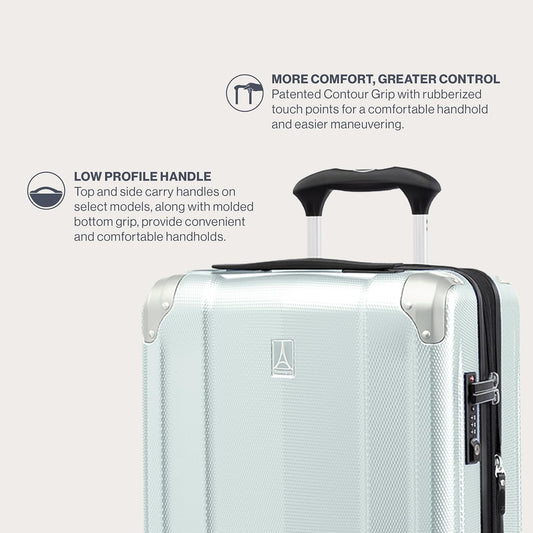 Travelpro Pathways 3 Hardside Expandable Luggage, 8 Spinner Wheels, Lightweight Hard Shell Suitcase, Cloud Grey, 3 Piece Set (21/25/28)