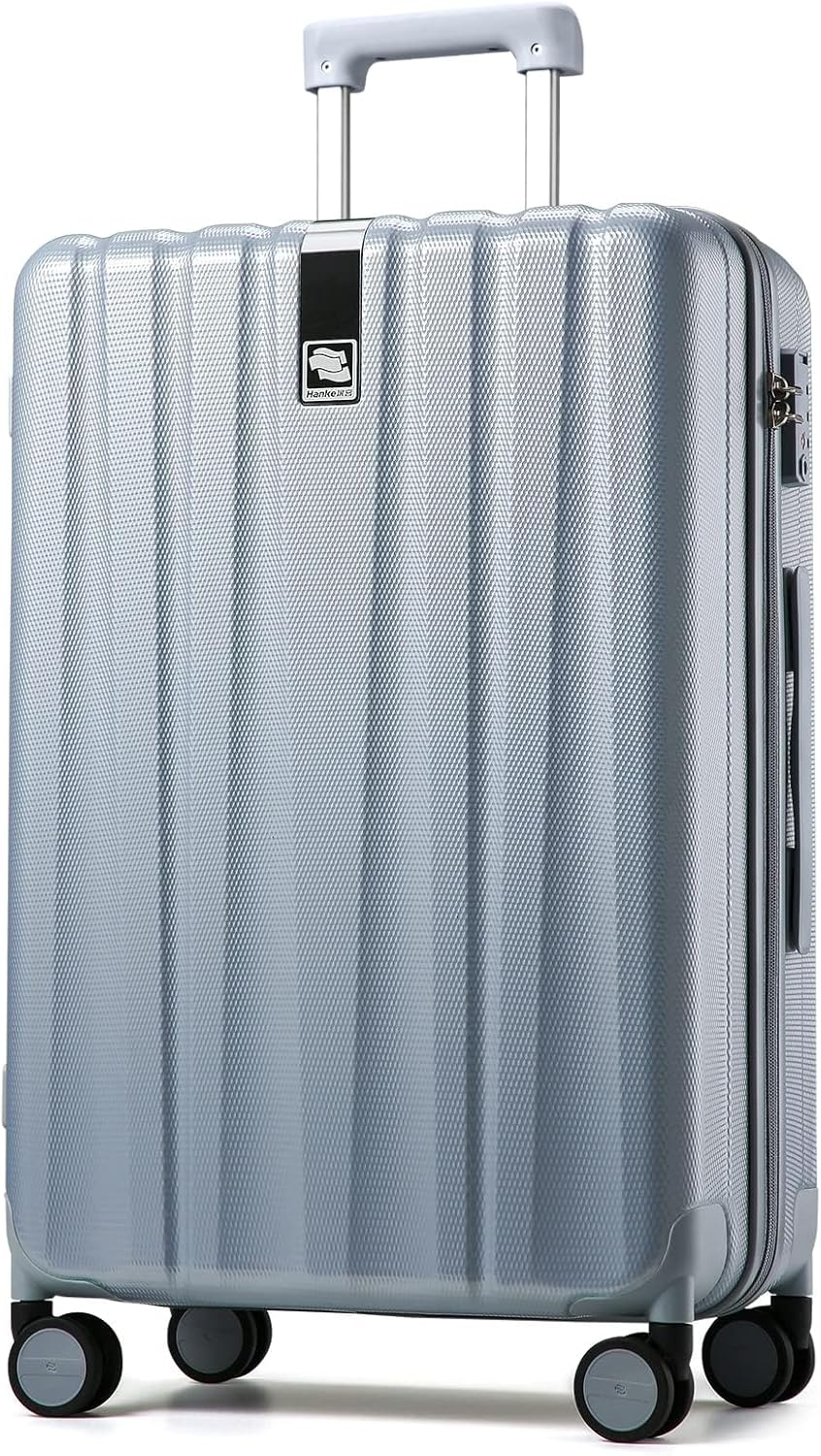 Hanke 29 Inch Luggage Suitcases With Spinner Wheels Lightweight PC hardside Rolling Suitcase With Travel Lock, Checked-Large 29-Inch(Gray)