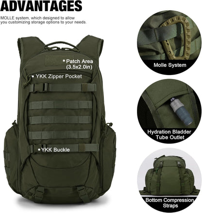 Mardingtop 35L Tactical Backpacks Molle Hiking daypacks for Camping Hiking Military Traveling Motorcycle