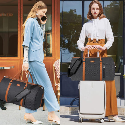 Garment Bag for Travel Convertible Carry On Garment Bag Large Travel Duffel Bags for Women 2 in 1 Hanging Suitcase Suit Travel Bags for Women & Men 3pcs Set
