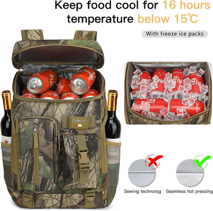 TUGUAN Cooler Backpack 36 Cans Insulated Leak Proof Lightweight Lunch Backpack for Men Work Portable Travel Thermal Bag Compartment Camping Hiking Beach Pincnic Cooler for Women