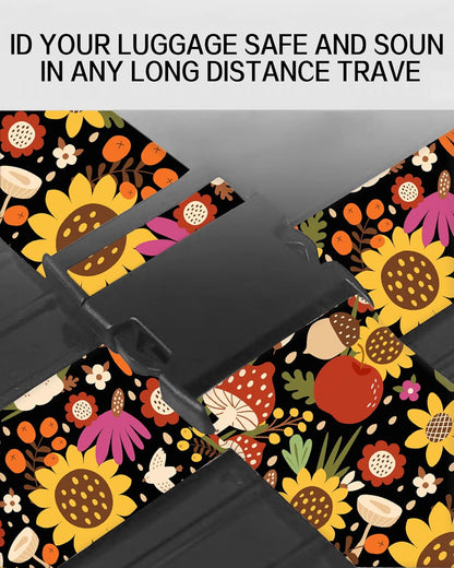 Luggage Straps for Suitcases, Adjustable Travel Belt, Durable Wide Luggage Strap, Cute Suitcase Strap Identifiers with Buckle, Bag Straps for Luggage, Cute Boho Mushrooms