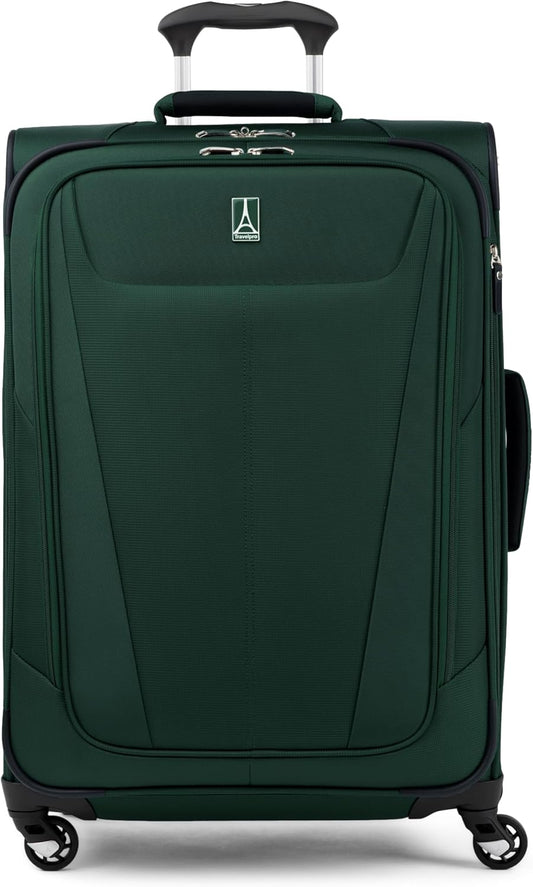 Travelpro Maxlite 5 Softside Expandable Checked Luggage with Spinner Wheels, Lightweight, 25-Inch — Forest Green