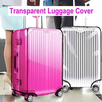 20 Inch Full Clear PVC Suitcase Cover Protectors for TSA Approved Travel Luggage Protector Covers Set Transparent Luggage Case Suitable for 19"-20" Full Clear