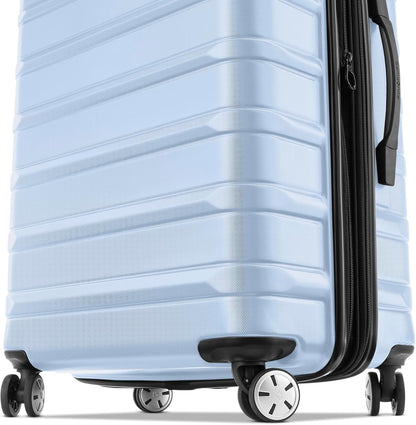 Samsonite Omni 2: 24-Inch Medium Checked Hardside Luggage with 360° Spinner Wheels - Scratch Resistant Hardshell - TSA Lock - Expandable Polycarbonate Shell for Lightweight Travel - Pale Blue