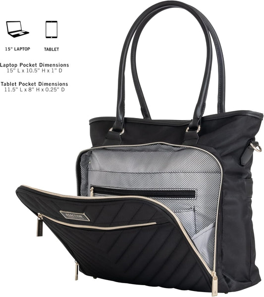 Kenneth Cole REACTION Chelsea Quilted Chevron 15" Laptop & Tablet Business Tote with Removable Shoulder Strap