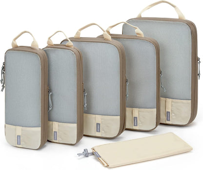 BAGSMART 6 Set Compression Packing Cubes - Lightweight Travel Essentials, Durable Luggage Organizer