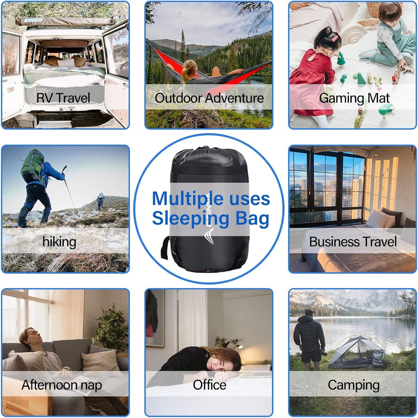 BISINNA Sleeping Bag with Pillow - 4 Season Backpacking Sleeping Bag Lightweight Waterproof Warm and Washable for Adults, Kids, Women, Men's Outdoors Camping, Hiking, Mountaineering