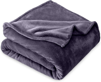 Bare Home Fleece Blanket - Twin/Twin Extra Long - Ultra-Soft Lightweight for Bed, Sofa, and Couch - Luxury Microplush - Cozy Warm Blanket (Twin/Twin XL, Dusty Purple)
