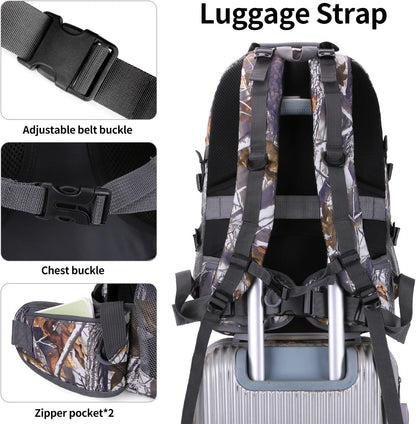 Nerlion 40L Hiking Backpack Travel Backpack for Men Women Camping Waterproof Outdoor Hiking Daypack Lightweight Backpack (Yellow Leaves)