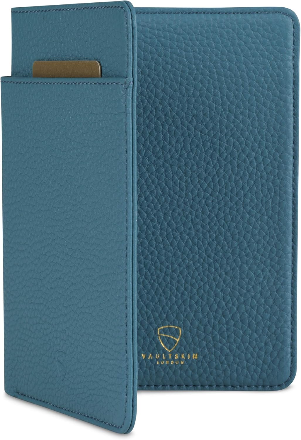 Vaultskin Leather Passport Holder, Slim RFID Blocking Travel Wallet for Men and Women, Fits Passport, Credit Cards, ID, Cash, Passport Cover Ideal Travel Accessories with Gift Box (Kensington)