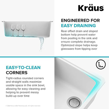 KRAUS Bellucci 30” in. Undermount Workstation Granite Kitchen Sink in White - Image 11