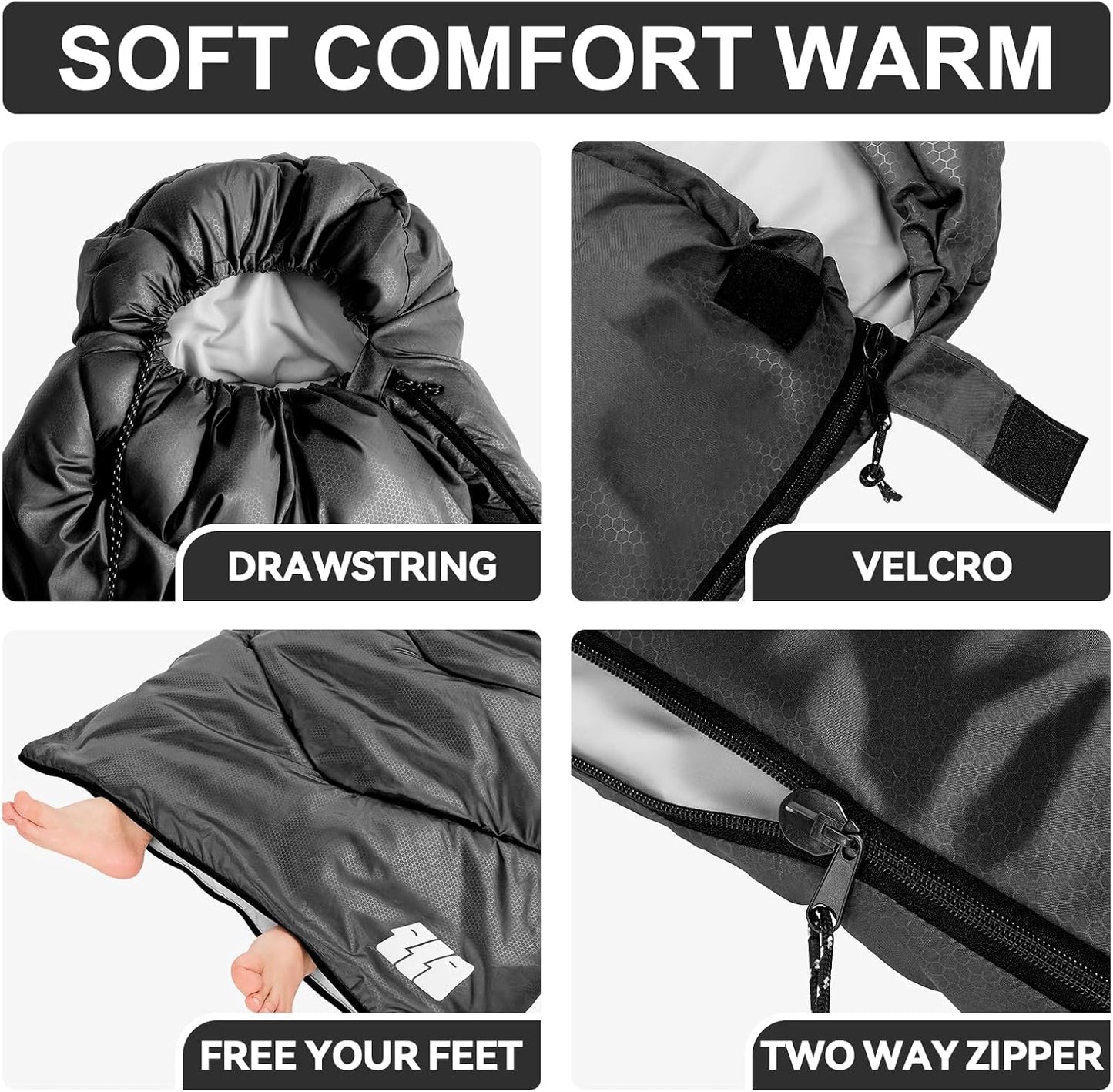Sleeping Bags for Adults Cold Weather,Portable, Waterproof,Lightweight Camping Sleeping Bag for Tall Girls Boys with Compression Sack for Warm Camping, Hiking, Outdoor & Indoor