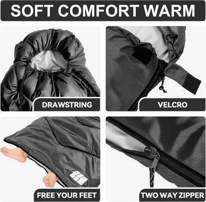 Sleeping Bags for Adults Cold Weather,Portable, Waterproof,Lightweight Camping Sleeping Bag for Tall Girls Boys with Compression Sack for Warm Camping, Hiking, Outdoor & Indoor