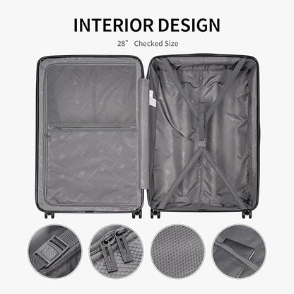LEVEL8 Grace Luggage, 28 Inch Hardside Suitcase, Abs+Pc Harshell Spinner Luggage - Image 4
