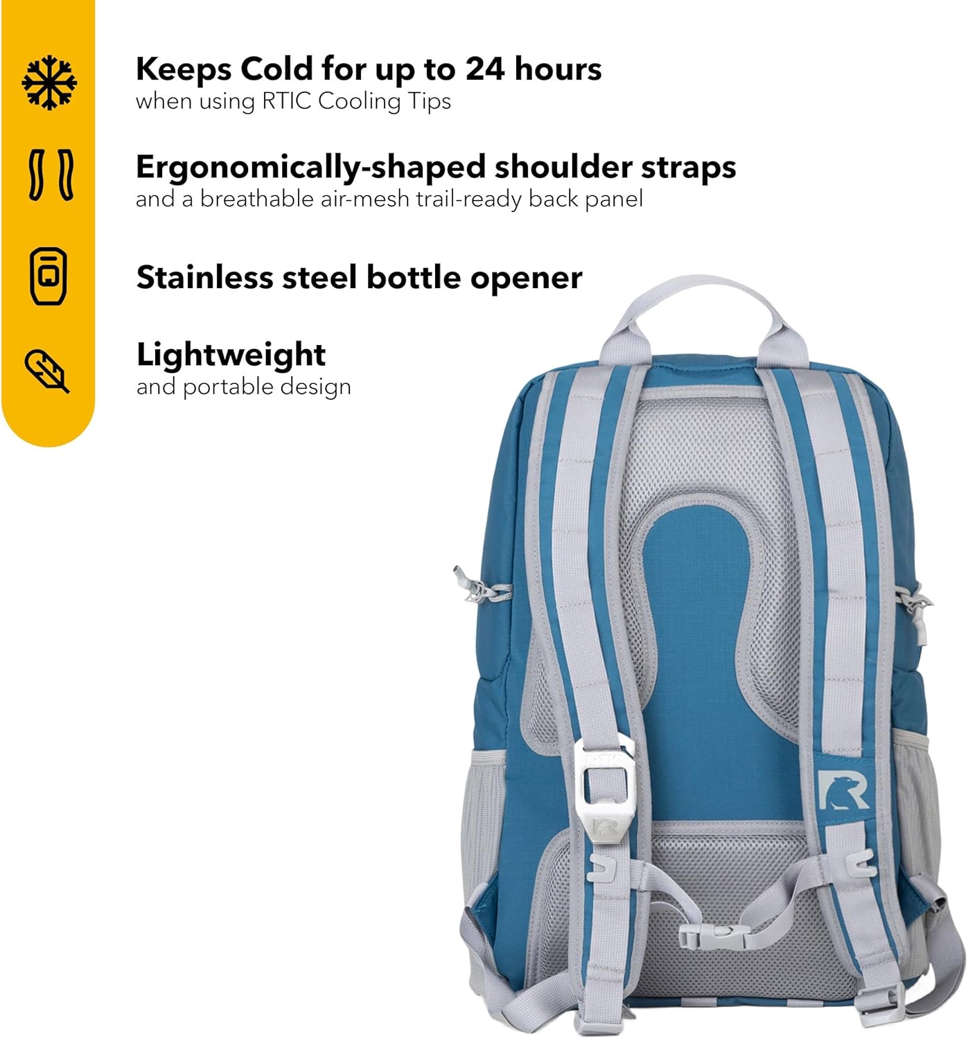 RTIC Chillout 24 Can Backpack Cooler Insulated Portable Soft Cooler Bag for Lunch, Beach, Drink, Beverage, Travel, Camping, Picnic, Car, Hiking